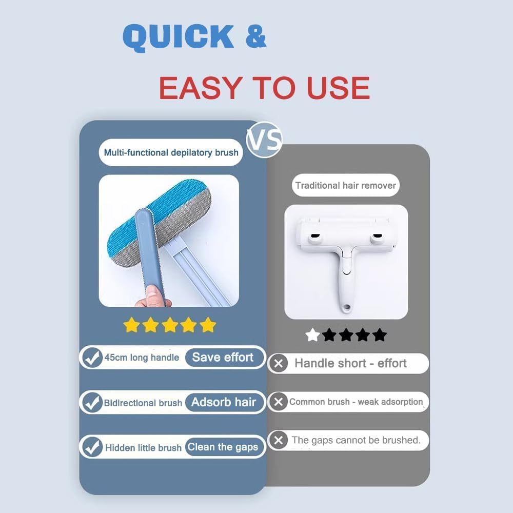 đĽ Final 1 Day: 55%OFF | Upgraded Reusable Pet 4 in 1 Hair Remover Brush â Extra-Long Handle Lint Cleaner
