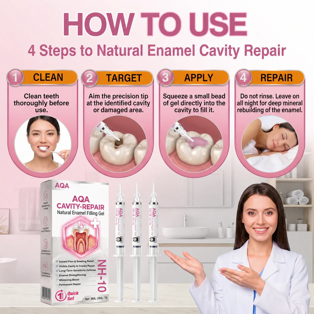AQA Cavity-Repair Natural Enamel Filling Gel