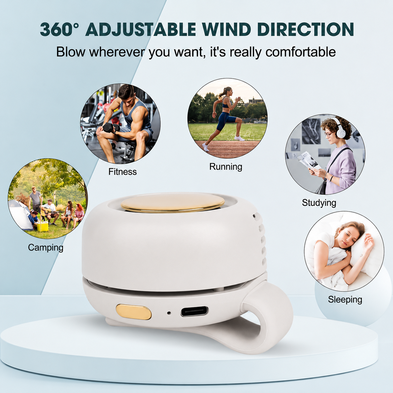 TAILEDEN® Wearable Tiny Cool Bladeless Clip Fan