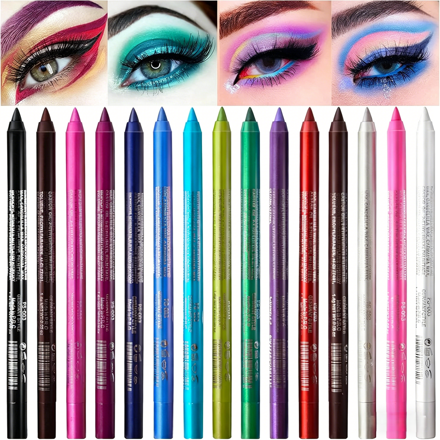 10 Colorful Gel Eyeliner Pens 🌈 Waterproof, Smooth & Long-Lasting-EV