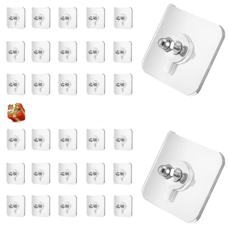Adhesive Screw Hooks - No Drill, No Damage, Holds 5kg | Wall, Tile & Glass