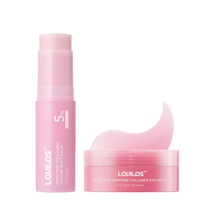 💗LOVILDS PDRN & Pink Collagen Solid Serum Multi-Stick | All-In-One Anti-Aging Volume Treatment for Face, Eyes & Neck
