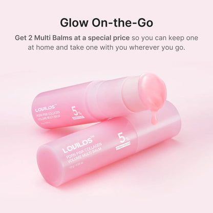 💗LOVILDS PDRN & Pink Collagen Solid Serum Multi-Stick | All-In-One Anti-Aging Volume Treatment for Face, Eyes & Neck