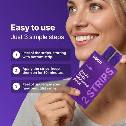💜Purple Teeth Whitening Strips - Safe for Enamel✨🦷