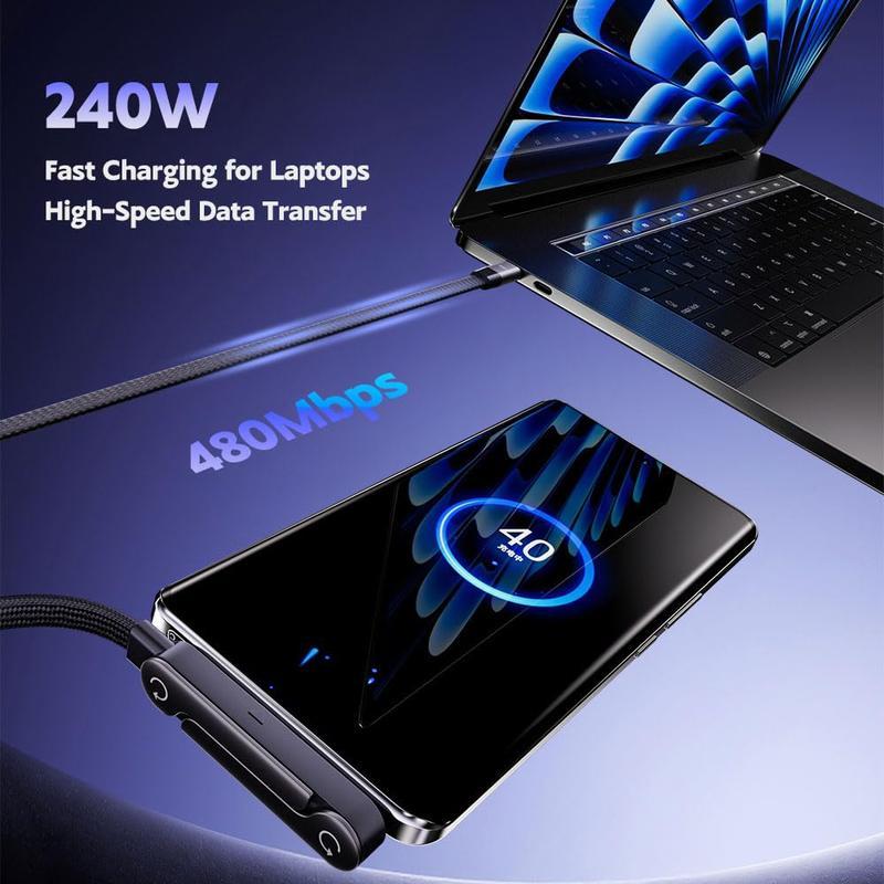 2-in-1 Invisible Holder Charger Cable with Stand-⚡️240w super fast charging