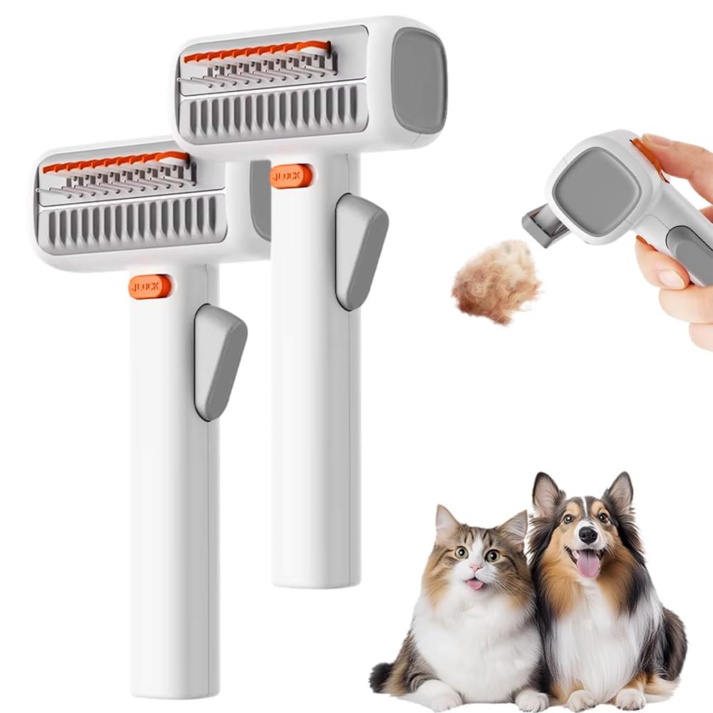 🔥2-in-1 Pet Self-Detangling & Grooming Comb, Deshedding Tool & Dematting Comb for Long or Short Hair