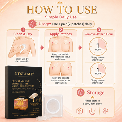 ✨ New Beauty Secret: NESLEMY® Bust & Body Micro-Tip Firming Patches 💕