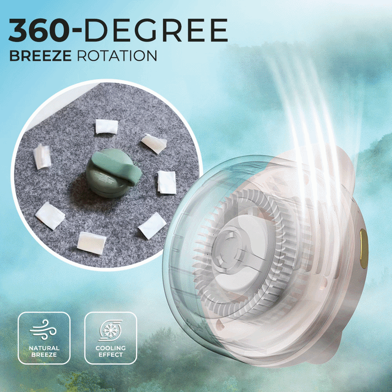 Wearable fan rotating to change airflow direction
