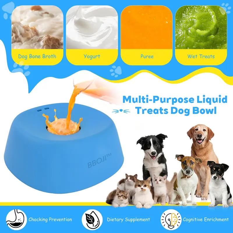 🐕BBOJI™ Vet-Recommended Slow Feeder Bowl for Dogs & Cats - Interactive Anti-Gulping Pet Dish for Healthy Tummies