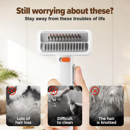 🔥2-in-1 Pet Self-Detangling & Grooming Comb, Deshedding Tool & Dematting Comb for Long or Short Hair