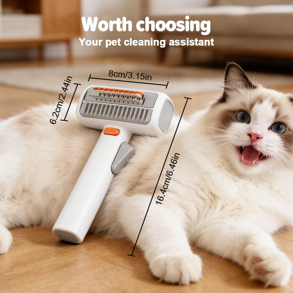 🔥2-in-1 Pet Self-Detangling & Grooming Comb, Deshedding Tool & Dematting Comb for Long or Short Hair