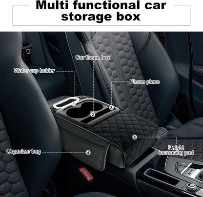 🔥2026 Upgraded Model High-quality leather Multifunctional Car Armrest Cushion