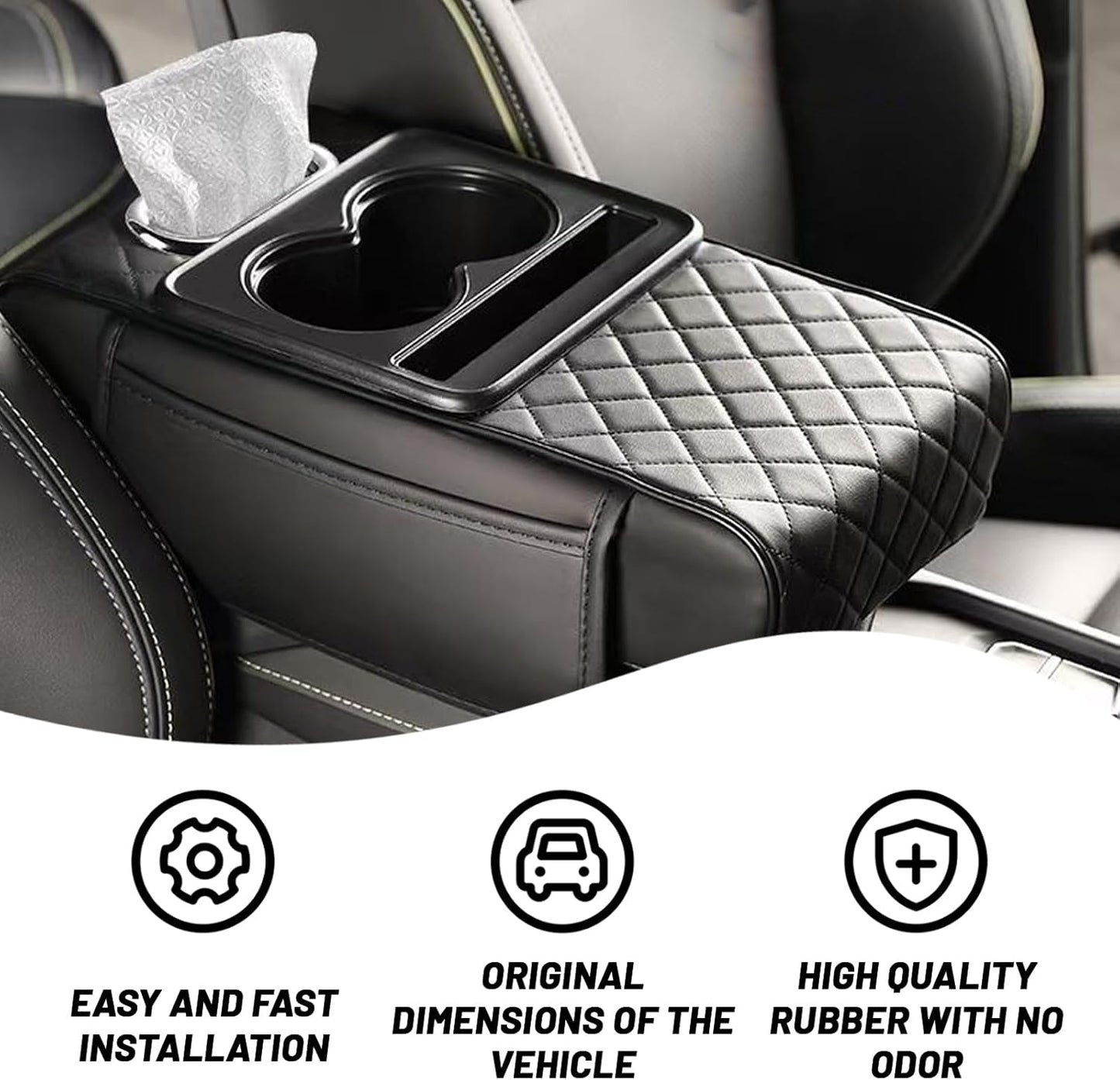 🔥2026 Upgraded Model High-quality leather Multifunctional Car Armrest Cushion