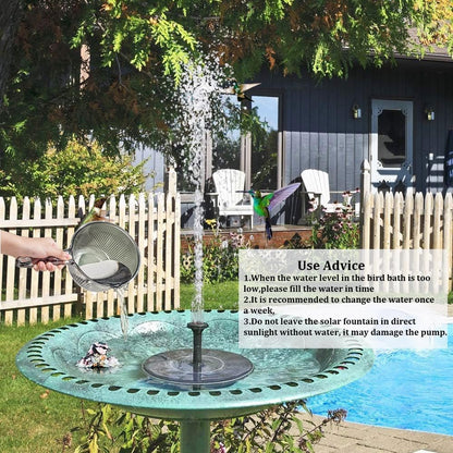 ⛲️Solar Powered Bird Bath Fountain Pump， 1.5W Solar Panel Kit Water Pump