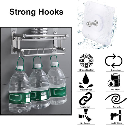 Adhesive Screw Hooks - No Drill, No Damage, Holds 5kg | Wall, Tile & Glass