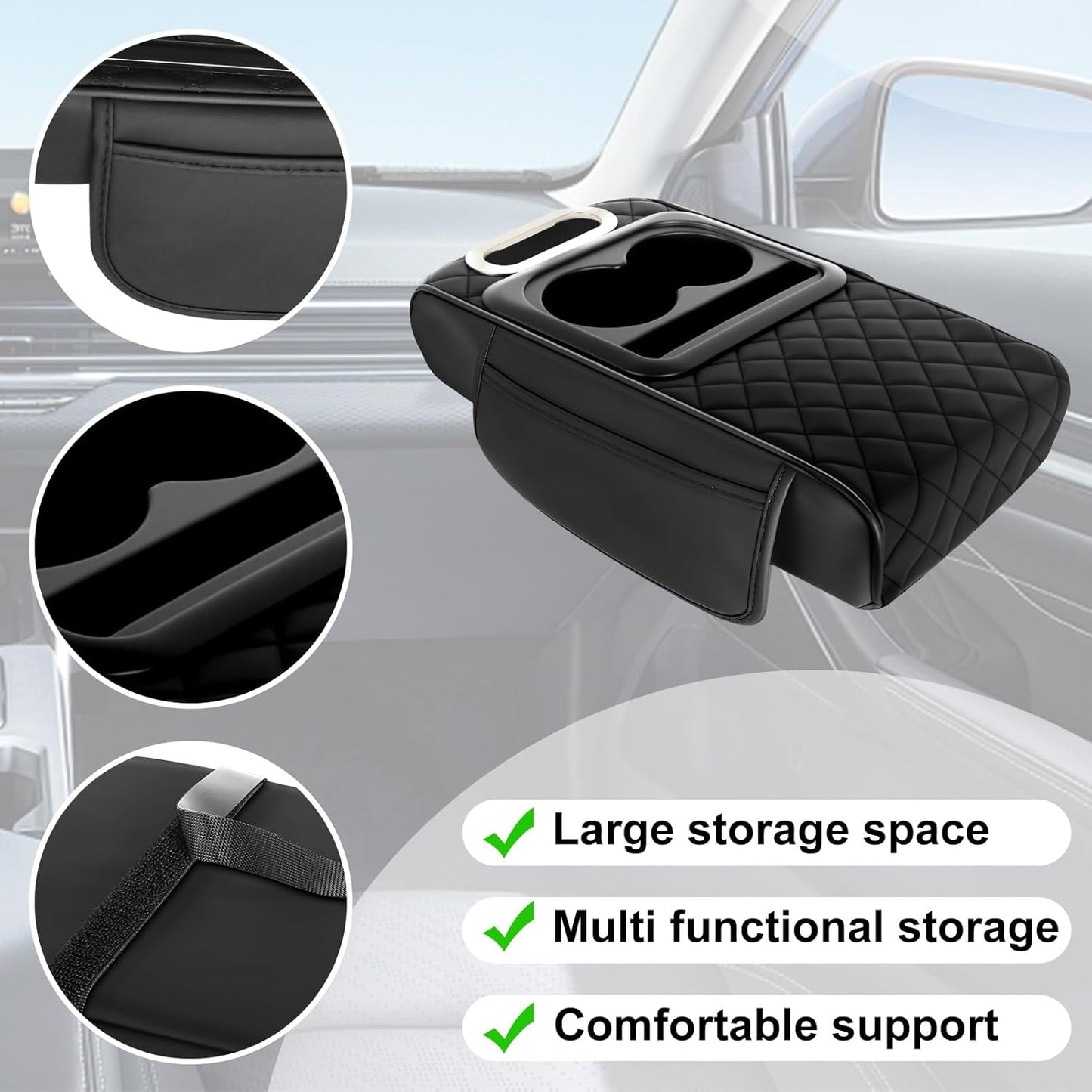 🔥2026 Upgraded Model High-quality leather Multifunctional Car Armrest Cushion