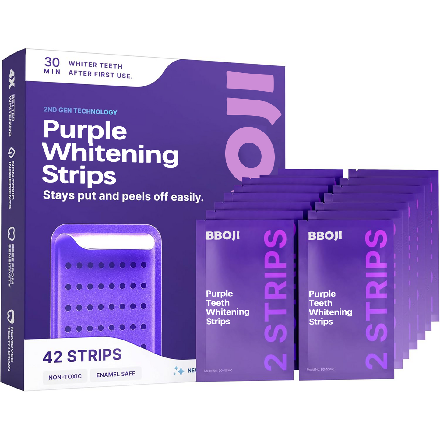 💜Purple Teeth Whitening Strips - Safe for Enamel✨🦷