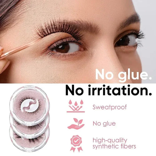 👁️Glue-Free Self-Adhesive Lashes – 3-Second, Natural & Reusable