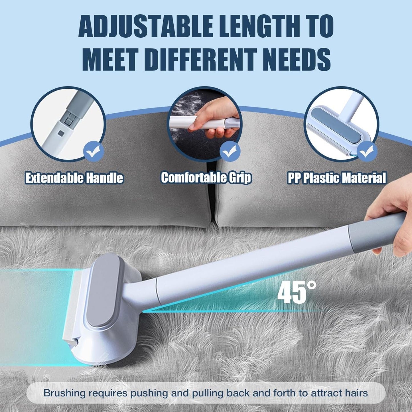 🔥 Final 1 Day: 55%OFF | Upgraded Reusable Pet 4 in 1 Hair Remover Brush – Extra-Long Handle Lint Cleaner