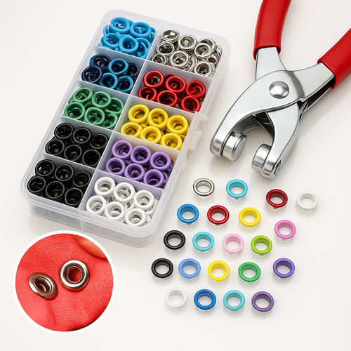 🎁Invisible Colored Metal Buckle Kit with 100pcs & Manual Pressure Pliers Claw Snap Fabric Fastener Instant Tool for Handicraft Clothing