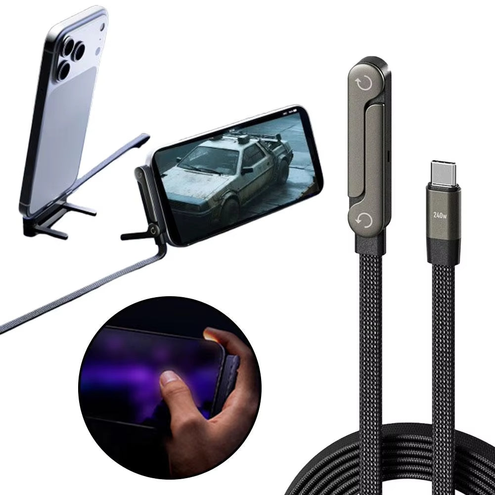 2-in-1 Invisible Holder Charger Cable with Stand-⚡️240w super fast charging