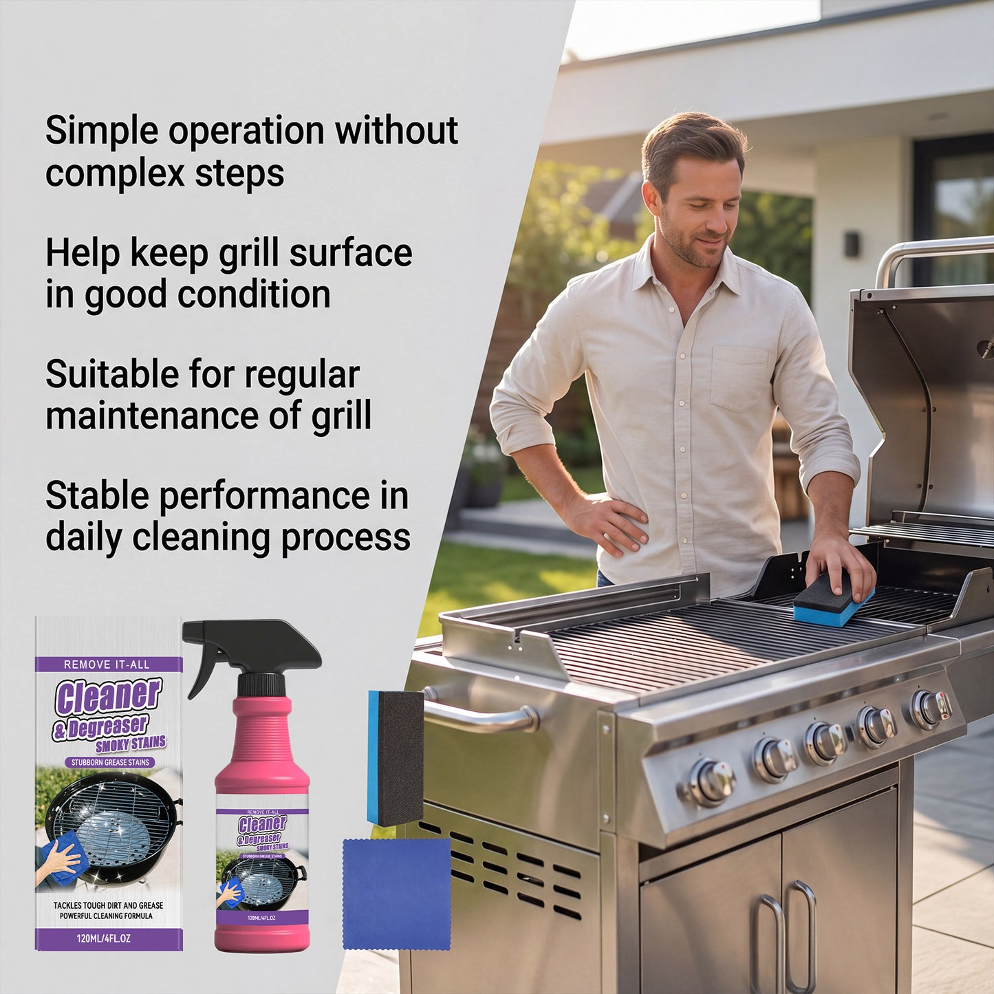 🔥Hot Sale 60% OFF🧽2026 Upgrade Heavy Duty Grill Grease Destroyer Spray Set