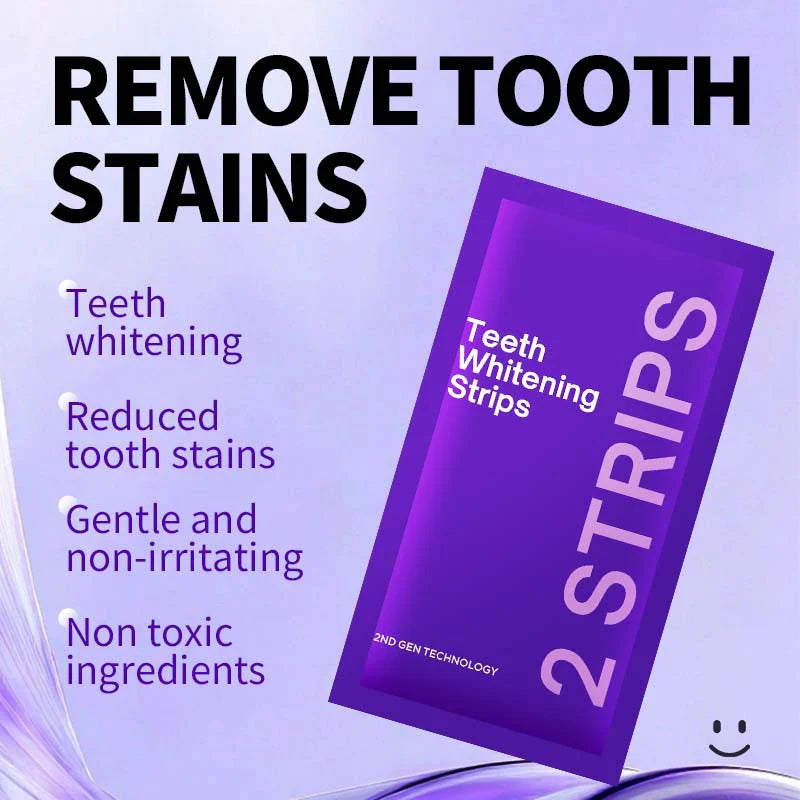 💜Purple Teeth Whitening Strips - Safe for Enamel✨🦷