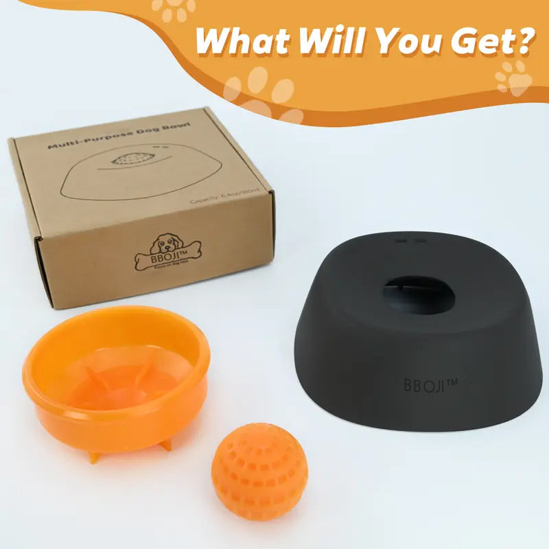 🐕BBOJI™ Vet-Recommended Slow Feeder Bowl for Dogs & Cats - Interactive Anti-Gulping Pet Dish for Healthy Tummies