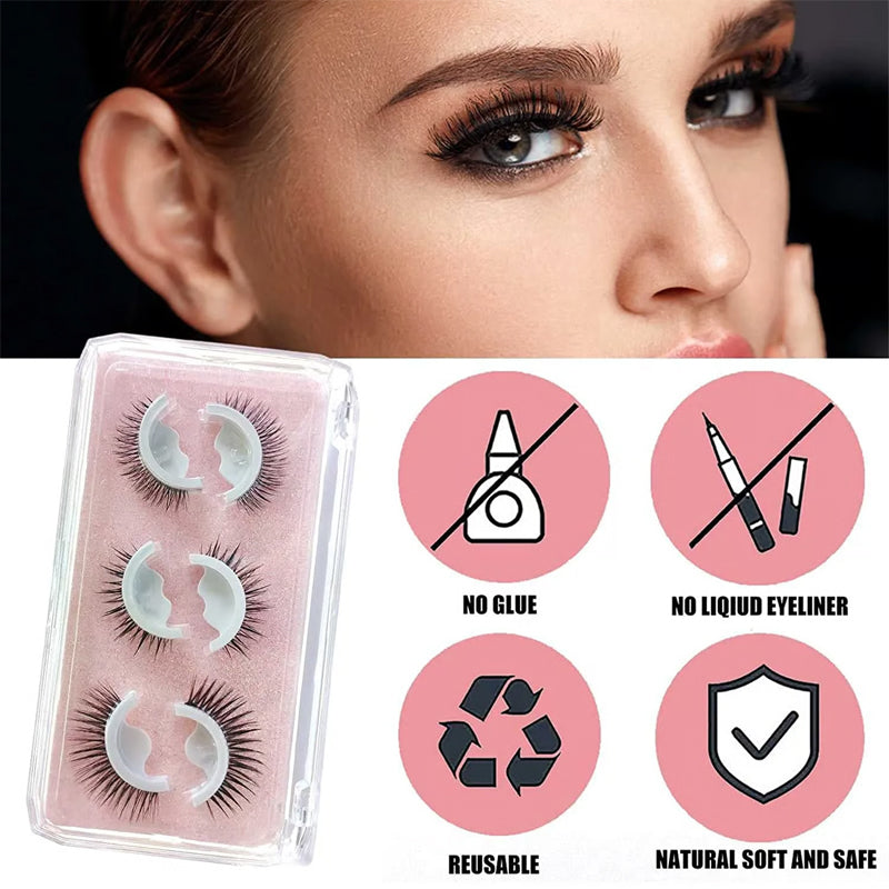 👁️Glue-Free Self-Adhesive Lashes – 3-Second, Natural & Reusable