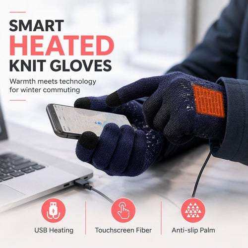 📢📢 50% OFF🔥USB Heated Touchscreen Knit Gloves