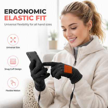 📢📢 50% OFF🔥USB Heated Touchscreen Knit Gloves