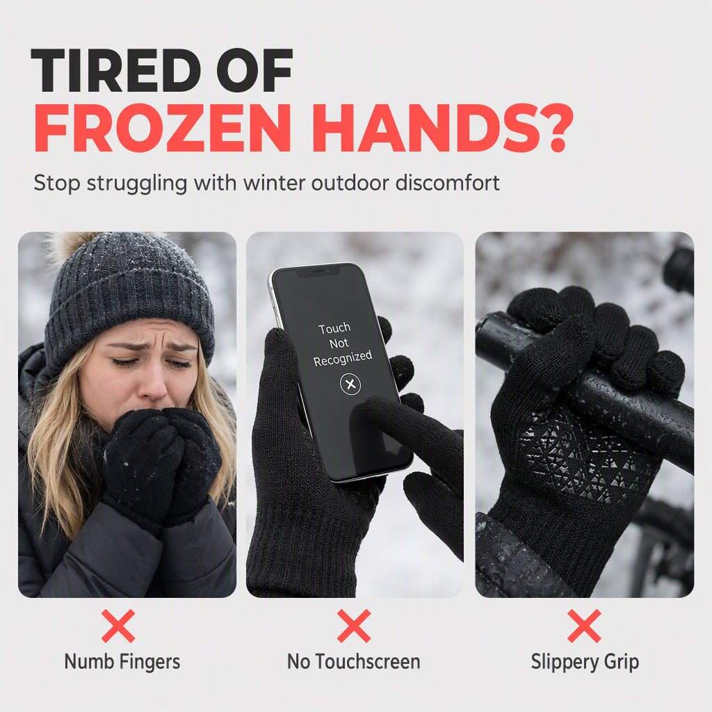 📢📢 50% OFF🔥USB Heated Touchscreen Knit Gloves